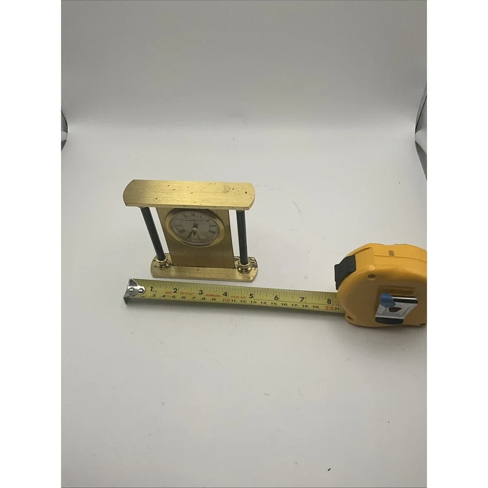 Howard Miller Casey Brass Quartz Desk Alarm Clock Model 613-621 Untested